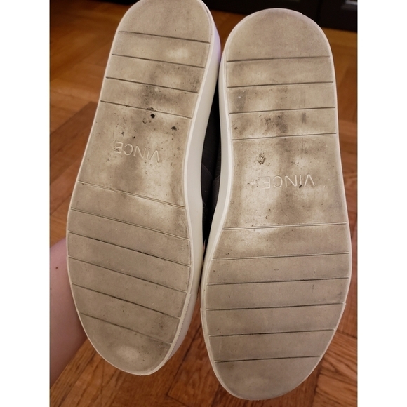 Vince Dark Gray Blair Textured Leather Slip On Sneakers - Size 7 - Picture 6 of 8